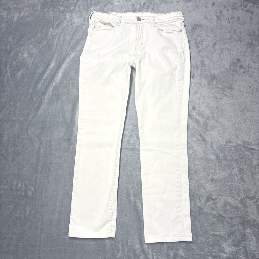 TRUE RELIGION Womens Size 32 White Denim Jeans Victoria Skinny Cigarette Stretch